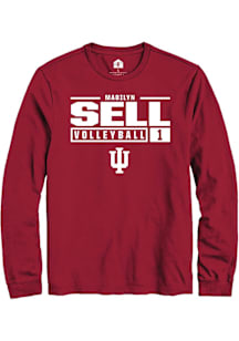 Madilyn Sell  Indiana Hoosiers Red Rally NIL Stacked Box Long Sleeve T Shirt