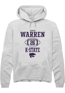 Cooper Warren Rally Mens White K-State Wildcats NIL Sport Icon Hooded Sweatshirt