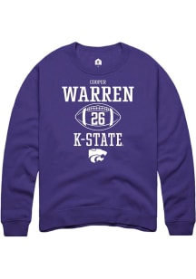 Cooper Warren Rally Mens Purple K-State Wildcats NIL Sport Icon Crew Sweatshirt