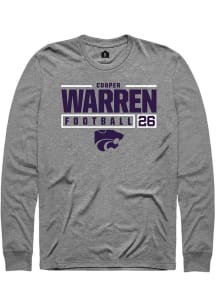 Cooper Warren Rally Mens Graphite K-State Wildcats NIL Stacked Box Tee