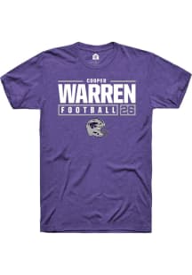 Cooper Warren Purple K-State Wildcats NIL Stacked Box Short Sleeve T Shirt