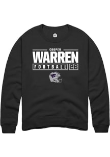 Cooper Warren Rally Mens Black K-State Wildcats NIL Stacked Box Crew Sweatshirt