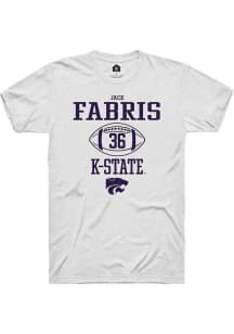 Jack Fabris  K-State Wildcats White Rally NIL Sport Icon Short Sleeve T Shirt