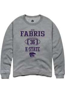 Jack Fabris Rally Mens Graphite K-State Wildcats NIL Sport Icon Crew Sweatshirt