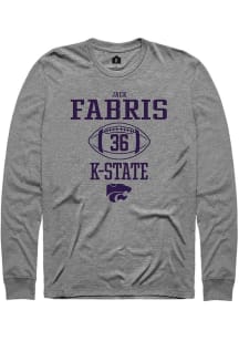 Jack Fabris  K-State Wildcats Graphite Rally NIL Sport Icon Long Sleeve T Shirt