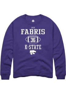 Jack Fabris Rally Mens Purple K-State Wildcats NIL Sport Icon Crew Sweatshirt