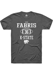 Jack Fabris  K-State Wildcats Dark Grey Rally NIL Sport Icon Short Sleeve T Shirt