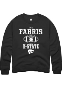 Jack Fabris Rally Mens Black K-State Wildcats NIL Sport Icon Crew Sweatshirt