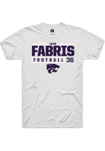 Jack Fabris  K-State Wildcats White Rally NIL Stacked Box Short Sleeve T Shirt