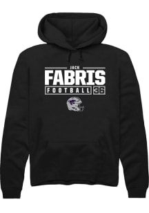 Jack Fabris Rally Mens Black K-State Wildcats NIL Stacked Box Hooded Sweatshirt