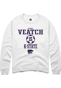 Sydney Veatch Rally Mens White K-State Wildcats NIL Sport Icon Crew Sweatshirt