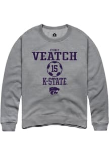 Sydney Veatch Rally Mens Graphite K-State Wildcats NIL Sport Icon Crew Sweatshirt