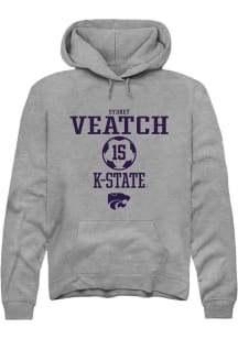 Sydney Veatch Rally Mens Graphite K-State Wildcats NIL Sport Icon Hooded Sweatshirt