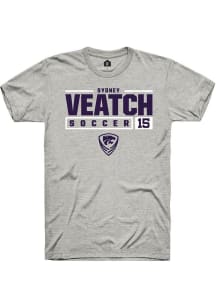 Sydney Veatch Ash K-State Wildcats NIL Stacked Box Short Sleeve T Shirt