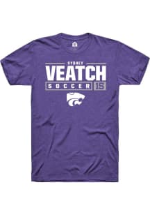 Sydney Veatch Purple K-State Wildcats NIL Stacked Box Short Sleeve T Shirt