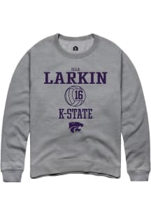 Ella  Larkin Rally Mens Graphite K-State Wildcats NIL Sport Icon Crew Sweatshirt