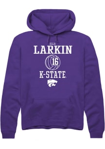 Ella  Larkin Rally Mens Purple K-State Wildcats NIL Sport Icon Hooded Sweatshirt