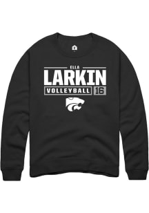 Ella  Larkin Rally Mens Black K-State Wildcats NIL Stacked Box Crew Sweatshirt