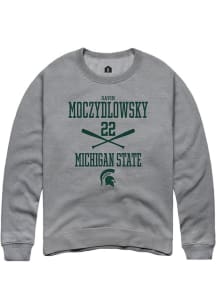 Gavin Moczydlowsky Rally Mens Graphite Michigan State Spartans NIL Sport Icon Crew Sweatshirt