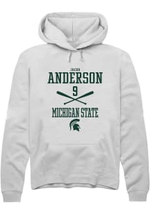 Jacob Anderson Rally Mens White Michigan State Spartans NIL Sport Icon Hooded Sweatshirt