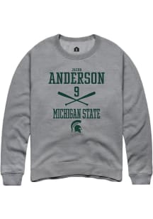 Jacob Anderson Rally Mens Graphite Michigan State Spartans NIL Sport Icon Crew Sweatshirt