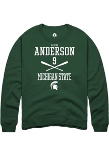 Jacob Anderson Rally Mens Green Michigan State Spartans NIL Sport Icon Crew Sweatshirt
