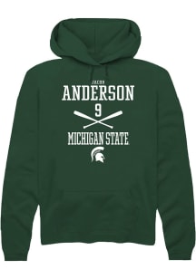 Jacob Anderson Rally Mens Green Michigan State Spartans NIL Sport Icon Hooded Sweatshirt