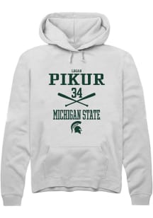 Logan Pikur Rally Mens White Michigan State Spartans NIL Sport Icon Hooded Sweatshirt
