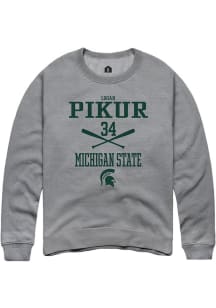 Logan Pikur Rally Mens Graphite Michigan State Spartans NIL Sport Icon Crew Sweatshirt