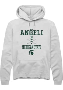 Nina Angeli Rally Mens White Michigan State Spartans NIL Sport Icon Hooded Sweatshirt