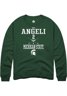 Nina Angeli Rally Mens Green Michigan State Spartans NIL Sport Icon Crew Sweatshirt