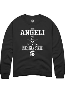 Nina Angeli Rally Mens Black Michigan State Spartans NIL Sport Icon Crew Sweatshirt