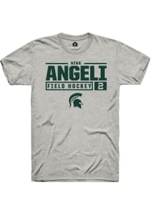 Nina Angeli Ash Michigan State Spartans NIL Stacked Box Short Sleeve T Shirt