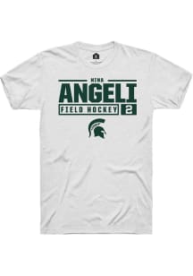 Nina Angeli White Michigan State Spartans NIL Stacked Box Short Sleeve T Shirt