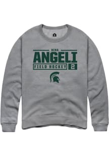 Nina Angeli Rally Mens Graphite Michigan State Spartans NIL Stacked Box Crew Sweatshirt