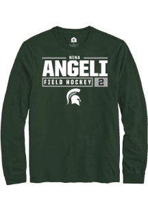 Nina Angeli Rally Mens Green Michigan State Spartans NIL Stacked Box Tee