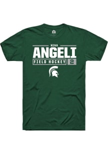Nina Angeli Green Michigan State Spartans NIL Stacked Box Short Sleeve T Shirt