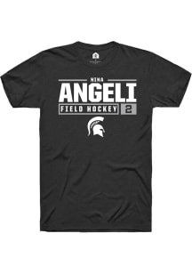 Nina Angeli Black Michigan State Spartans NIL Stacked Box Short Sleeve T Shirt