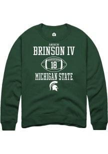 Andrew Brinson IV Rally Mens Green Michigan State Spartans NIL Sport Icon Crew Sweatshirt