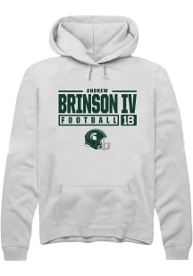 Andrew Brinson IV Rally Mens White Michigan State Spartans NIL Stacked Box Hooded Sweatshirt