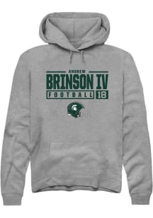 Andrew Brinson IV Rally Mens Graphite Michigan State Spartans NIL Stacked Box Hooded Sweatshirt