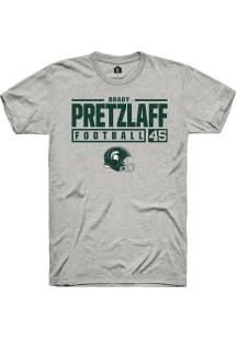 Brady Pretzlaff Ash Michigan State Spartans NIL Stacked Box Short Sleeve T Shirt