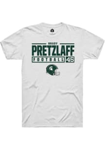 Brady Pretzlaff White Michigan State Spartans NIL Stacked Box Short Sleeve T Shirt