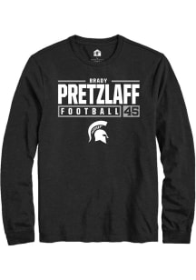 Brady Pretzlaff Rally Mens Black Michigan State Spartans NIL Stacked Box Tee