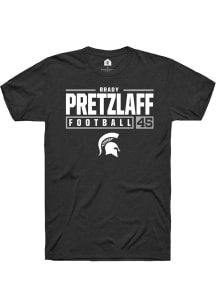 Brady Pretzlaff Black Michigan State Spartans NIL Stacked Box Short Sleeve T Shirt