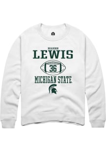 Brandon Lewis Rally Mens White Michigan State Spartans NIL Sport Icon Crew Sweatshirt