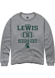 Brandon Lewis Rally Mens Graphite Michigan State Spartans NIL Sport Icon Crew Sweatshirt