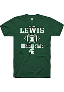 Brandon Lewis  Michigan State Spartans Green Rally NIL Sport Icon Short Sleeve T Shirt