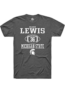 Brandon Lewis  Michigan State Spartans Dark Grey Rally NIL Sport Icon Short Sleeve T Shirt