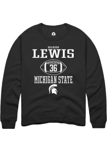 Brandon Lewis Rally Mens Black Michigan State Spartans NIL Sport Icon Crew Sweatshirt
